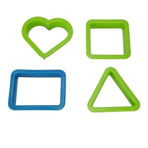 Set Of 4 Geometric Cookie Dough Cutters Modeling Clay Plastic Wide Tops